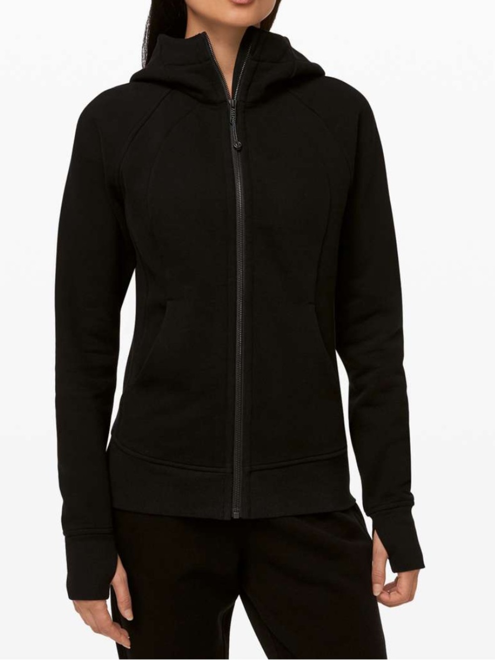 Lululemon Scuba Hoodie *Light Cotton Fleece black full zip size 10